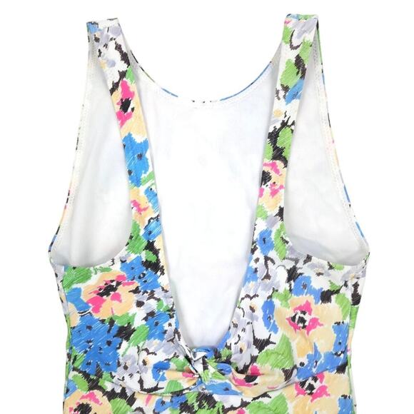 Ganni Floral One Piece Swimsuit Azure Blue Floral Bathingsuit - Picture 7 of 12